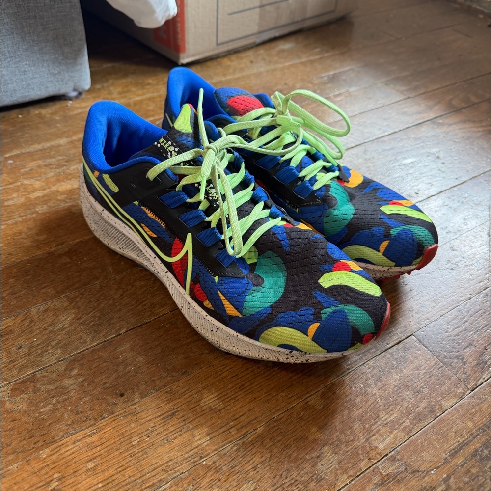 Nike Men’s Pegasus 38 AIR Kelly London Blue Print Running Shoes 9.5